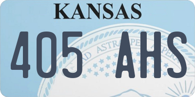 KS license plate 405AHS
