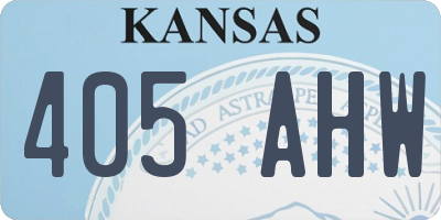 KS license plate 405AHW