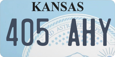 KS license plate 405AHY