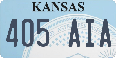 KS license plate 405AIA