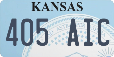 KS license plate 405AIC