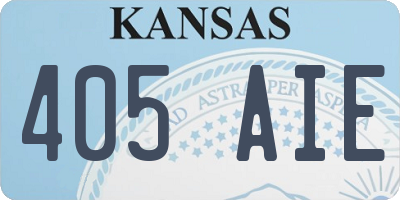 KS license plate 405AIE