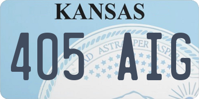KS license plate 405AIG