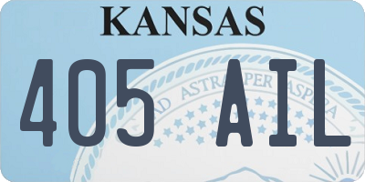 KS license plate 405AIL