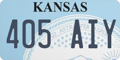 KS license plate 405AIY