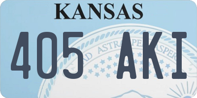 KS license plate 405AKI