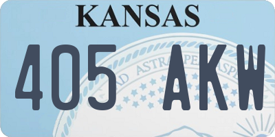 KS license plate 405AKW