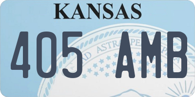 KS license plate 405AMB