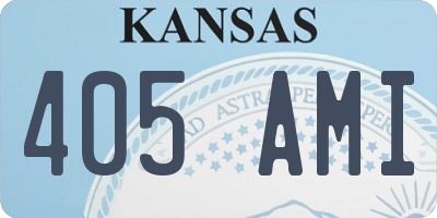 KS license plate 405AMI