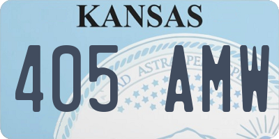 KS license plate 405AMW
