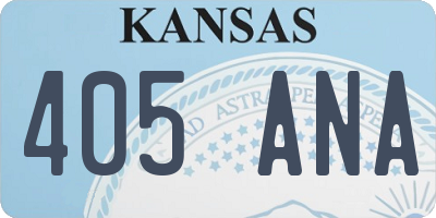 KS license plate 405ANA
