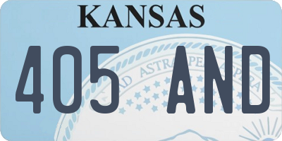 KS license plate 405AND