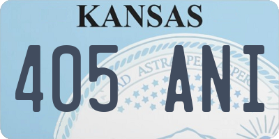 KS license plate 405ANI