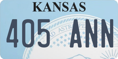 KS license plate 405ANN