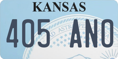 KS license plate 405ANO