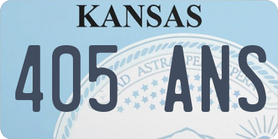 KS license plate 405ANS