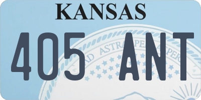 KS license plate 405ANT