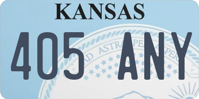 KS license plate 405ANY