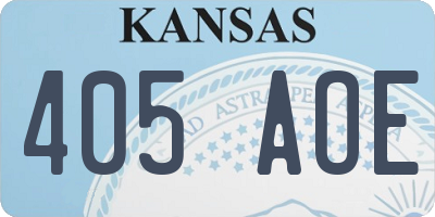 KS license plate 405AOE
