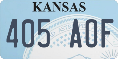 KS license plate 405AOF