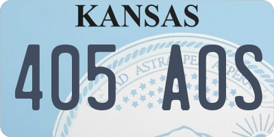 KS license plate 405AOS