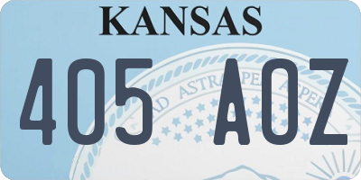 KS license plate 405AOZ