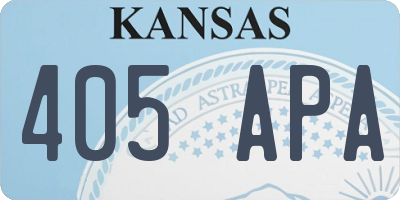 KS license plate 405APA