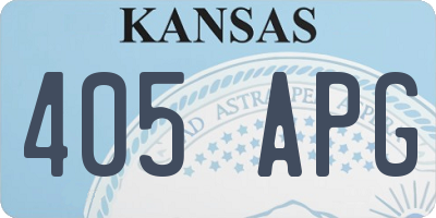 KS license plate 405APG