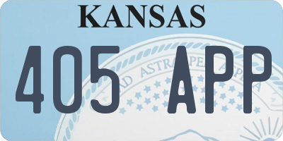 KS license plate 405APP