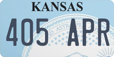 KS license plate 405APR
