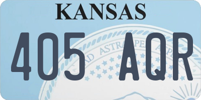 KS license plate 405AQR