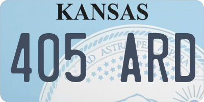 KS license plate 405ARD
