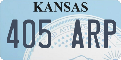 KS license plate 405ARP