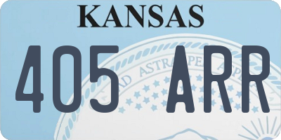 KS license plate 405ARR