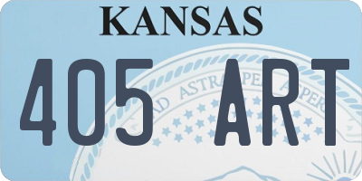 KS license plate 405ART