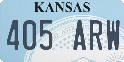 KS license plate 405ARW