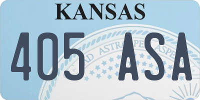 KS license plate 405ASA