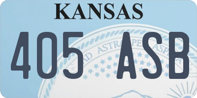 KS license plate 405ASB