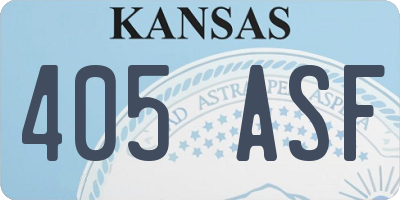 KS license plate 405ASF