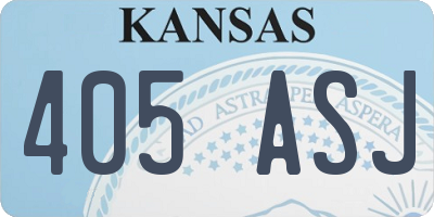 KS license plate 405ASJ