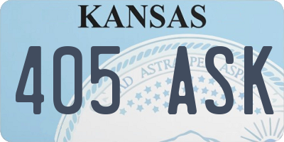 KS license plate 405ASK