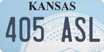 KS license plate 405ASL