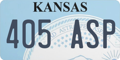 KS license plate 405ASP
