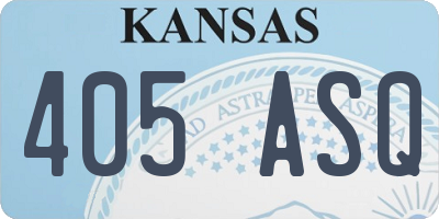 KS license plate 405ASQ