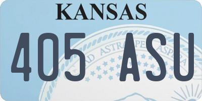 KS license plate 405ASU