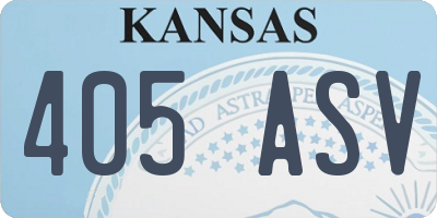 KS license plate 405ASV