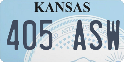 KS license plate 405ASW