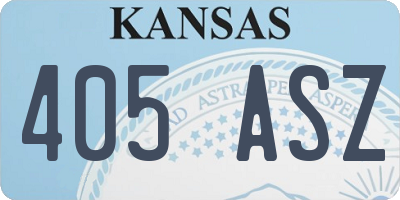 KS license plate 405ASZ