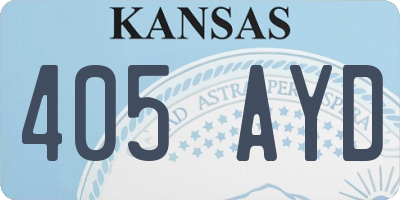KS license plate 405AYD