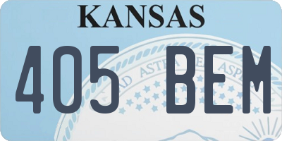 KS license plate 405BEM
